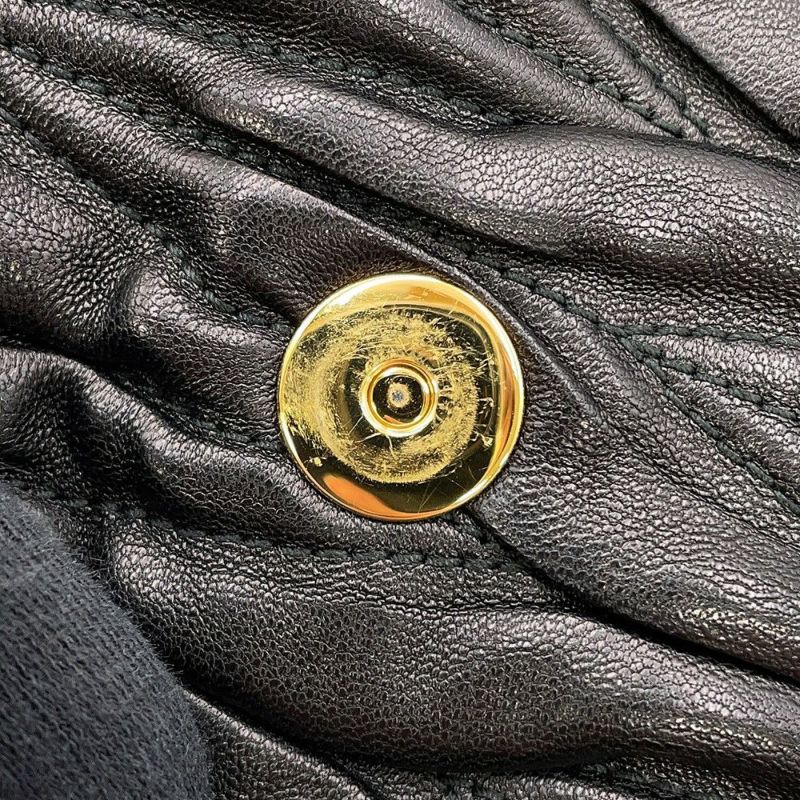 ミュウミュウ ショルダーバッグ マテラッセ クラッチ レザー RP0385 MIUMIU 2wayクラッチバッグ 黒