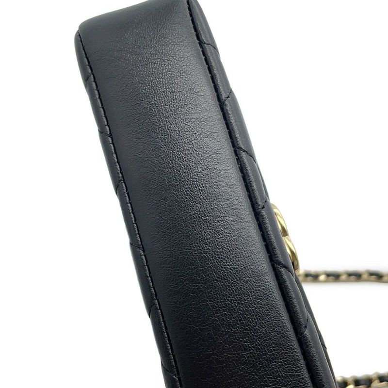 シャネル ショルダーバッグ マトラッセ ココマーク チェーンクラッチバッグ カーフレザー AP4593 CHANEL 黒