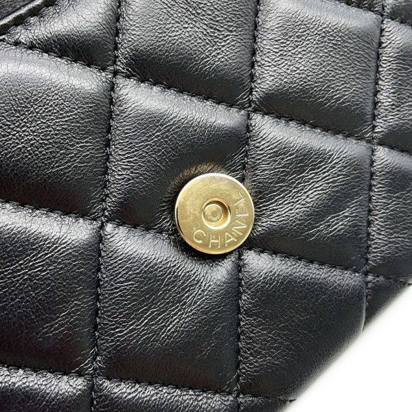 シャネル ショルダーバッグ マトラッセ ココマーク チェーンクラッチバッグ カーフレザー AP4593 CHANEL 黒