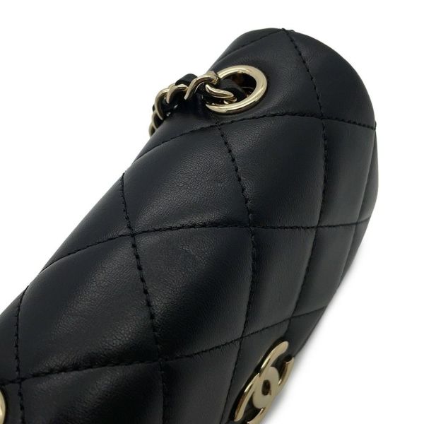 シャネル ショルダーバッグ マトラッセ ココマーク チェーンクラッチバッグ カーフレザー AP4593 CHANEL 黒