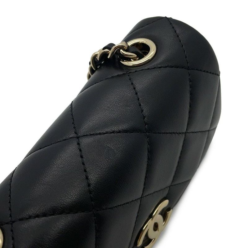 シャネル ショルダーバッグ マトラッセ ココマーク チェーンクラッチバッグ カーフレザー AP4593 CHANEL 黒