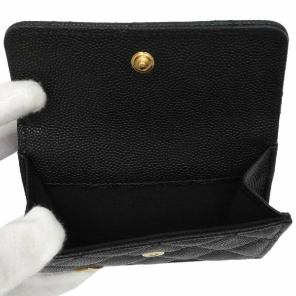 シャネル 三つ折り財布 マトラッセ ココマーク キャビアスキン AP3081 財布 ハート スペードモチーフ 黒