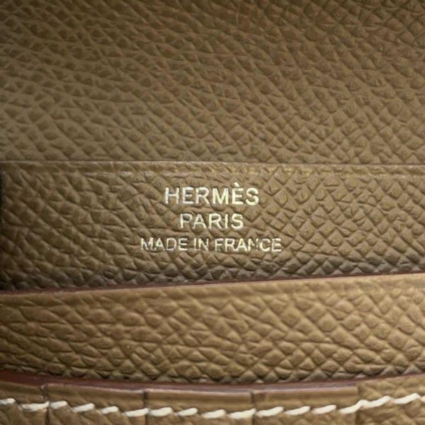 エルメス 二つ折り財布 ベアンコンパクト エトゥープ/シルバー金具 エプソン W刻印 HERMES 財布