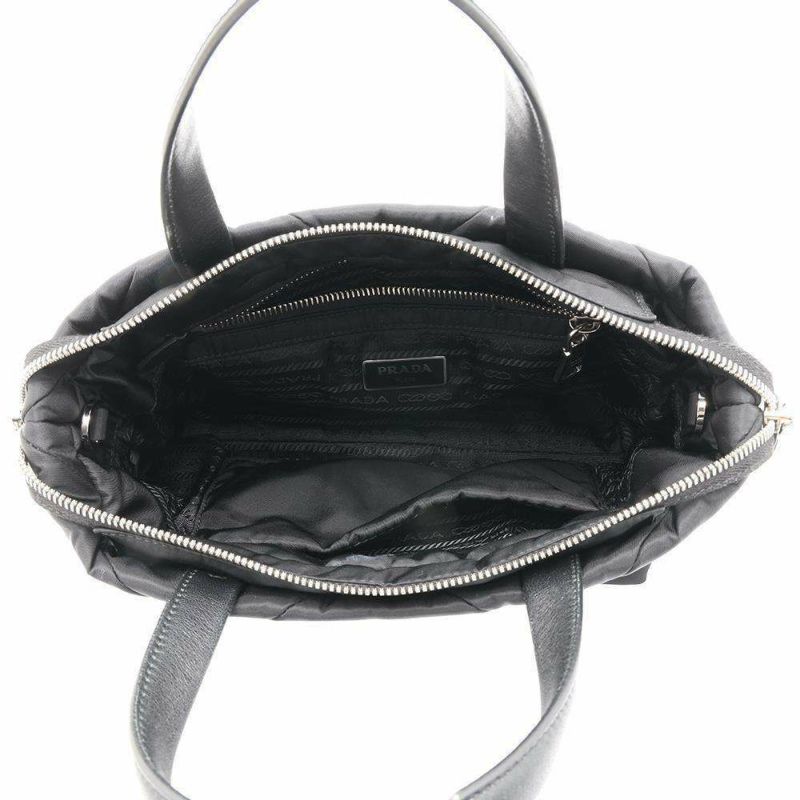 プラダ ハンドバッグ ミニ パデッド ナイロン/レザー 1BG373 PRADA 2wayショルダーバッグ 黒