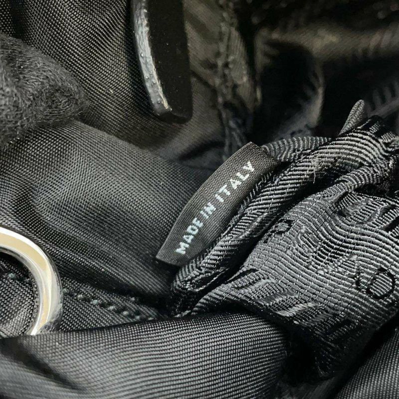 プラダ ハンドバッグ ミニ パデッド ナイロン/レザー 1BG373 PRADA 2wayショルダーバッグ 黒