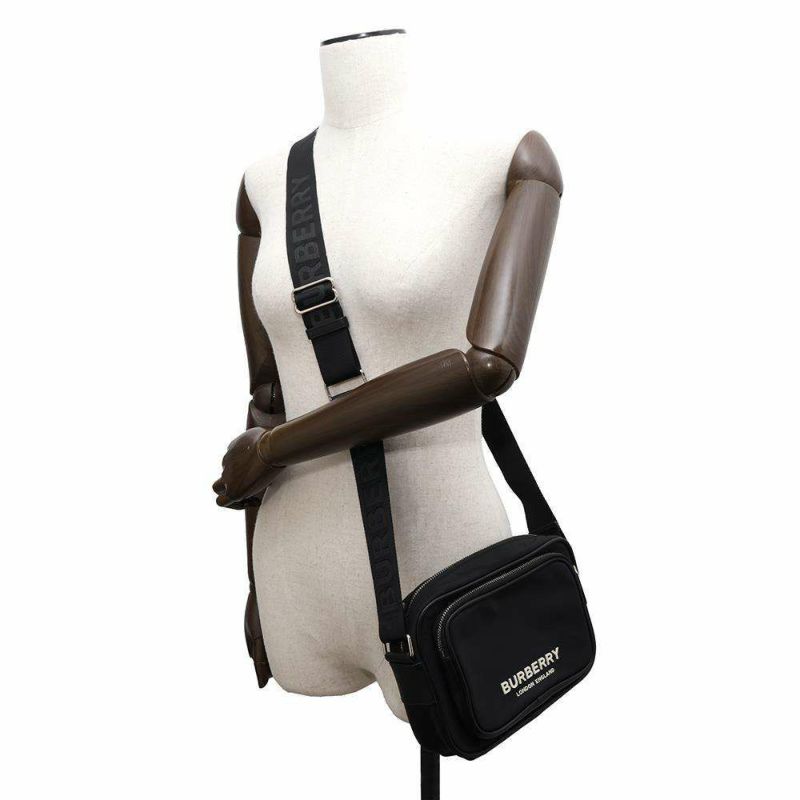 バーバリー ショルダーバッグ ロゴ ナイロン 8049094 BURBERRY バッグ 斜め掛け 黒