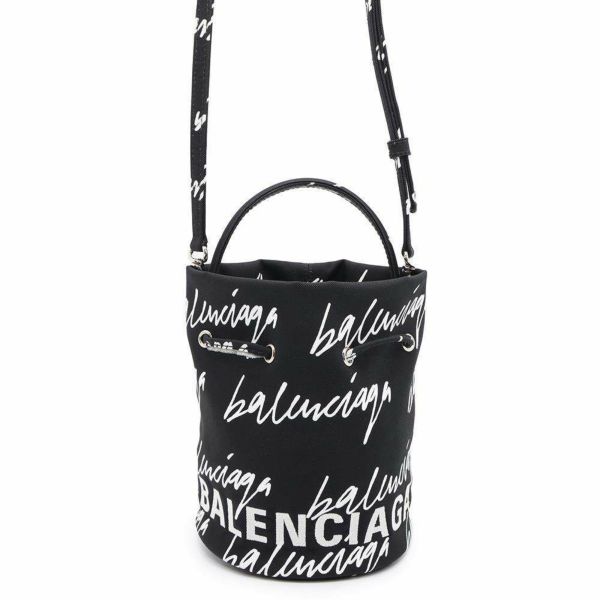 バレンシアガ ショルダーバッグ  ウィール ドローストリング バケットXS 619458 BALENCIAGA  ブラック 黒