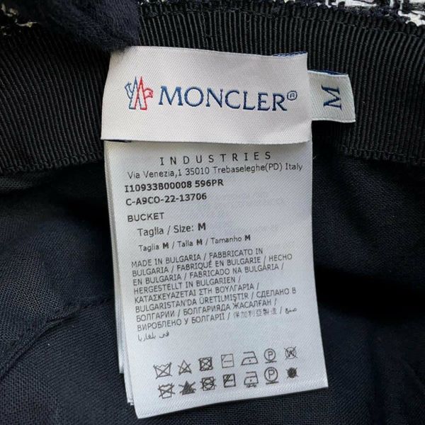 モンクレール バケットハット ツイード サイズM 093 3B000 08 596PR MONCLER 帽子 黒