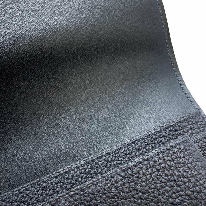 エルメス 長財布 ドゴンロング GM ブラック/シルバー金具 トゴ W刻印 HERMES 財布 黒