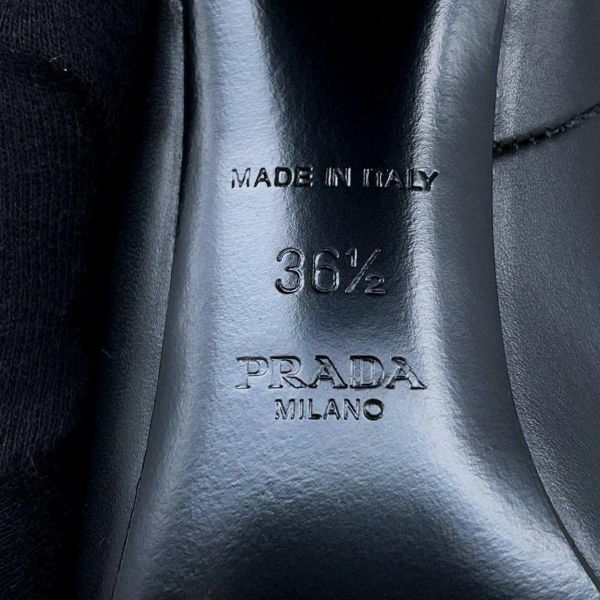 プラダ ショートブーツ レザー レディースサイズ36 1/2 1TP207 PRADA 靴 ブーティー 黒