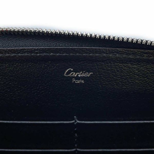 カルティエ 長財布 マルチェロ ラウンドファスナー レザー Cartier 黒 財布