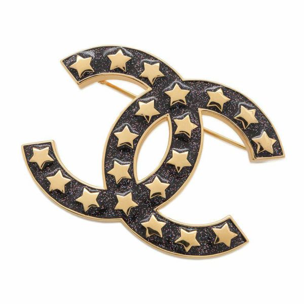 シャネル ブローチ ココマーク コメット スター I24 C ABC686 CAHNEL アクセサリー 黒
