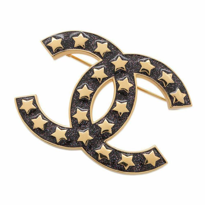 シャネル ブローチ ココマーク コメット スター I24 C ABC686 CAHNEL アクセサリー 黒