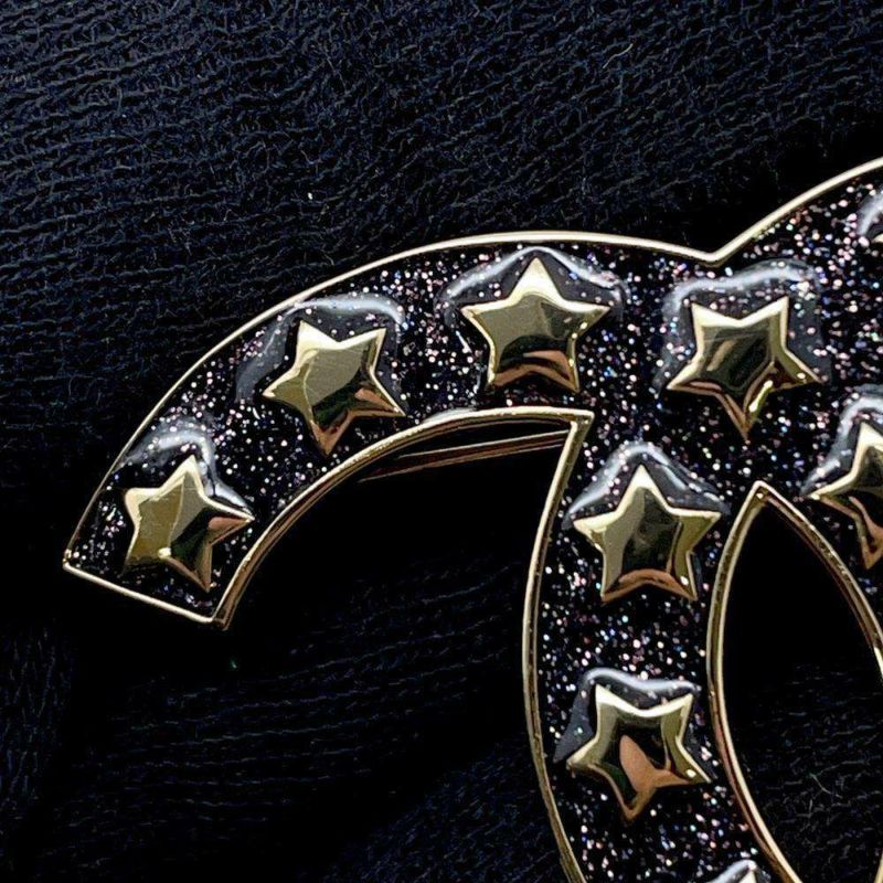 シャネル ブローチ ココマーク コメット スター I24 C ABC686 CAHNEL アクセサリー 黒