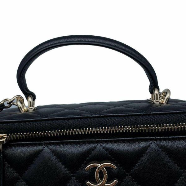 シャネル チェーンショルダーバッグ マトラッセ ココマーク バニティ ラムスキン AP2199 CHANEL ヴァニティ 黒