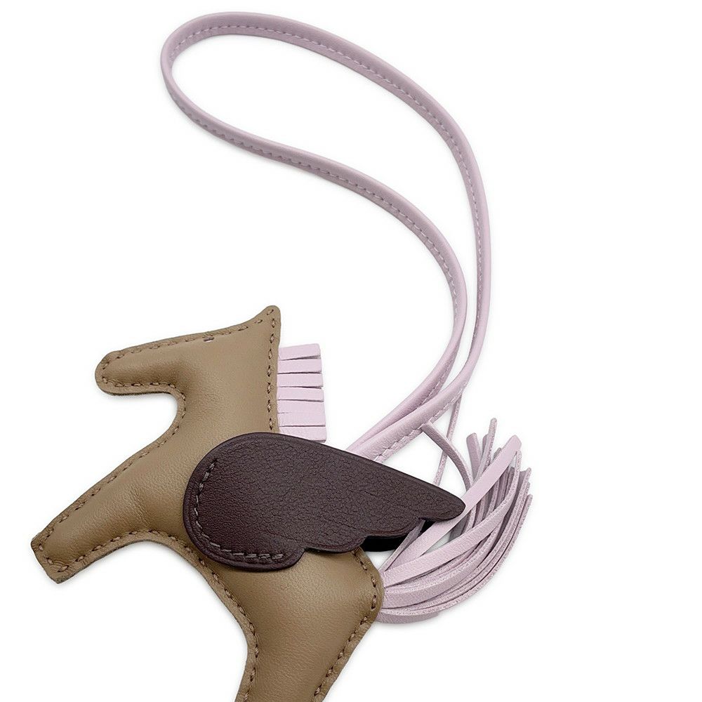 エルメス バッグチャーム ロデオPM ペガサス ベージュマルファ/モカ/モーヴペール ラムスキン B刻印