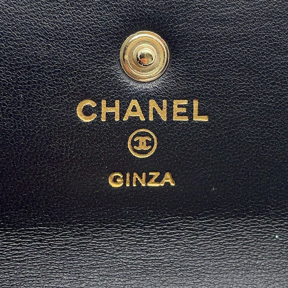 シャネル カードケース マトラッセ カメリア レザー CHANEL 銀座限定 黒