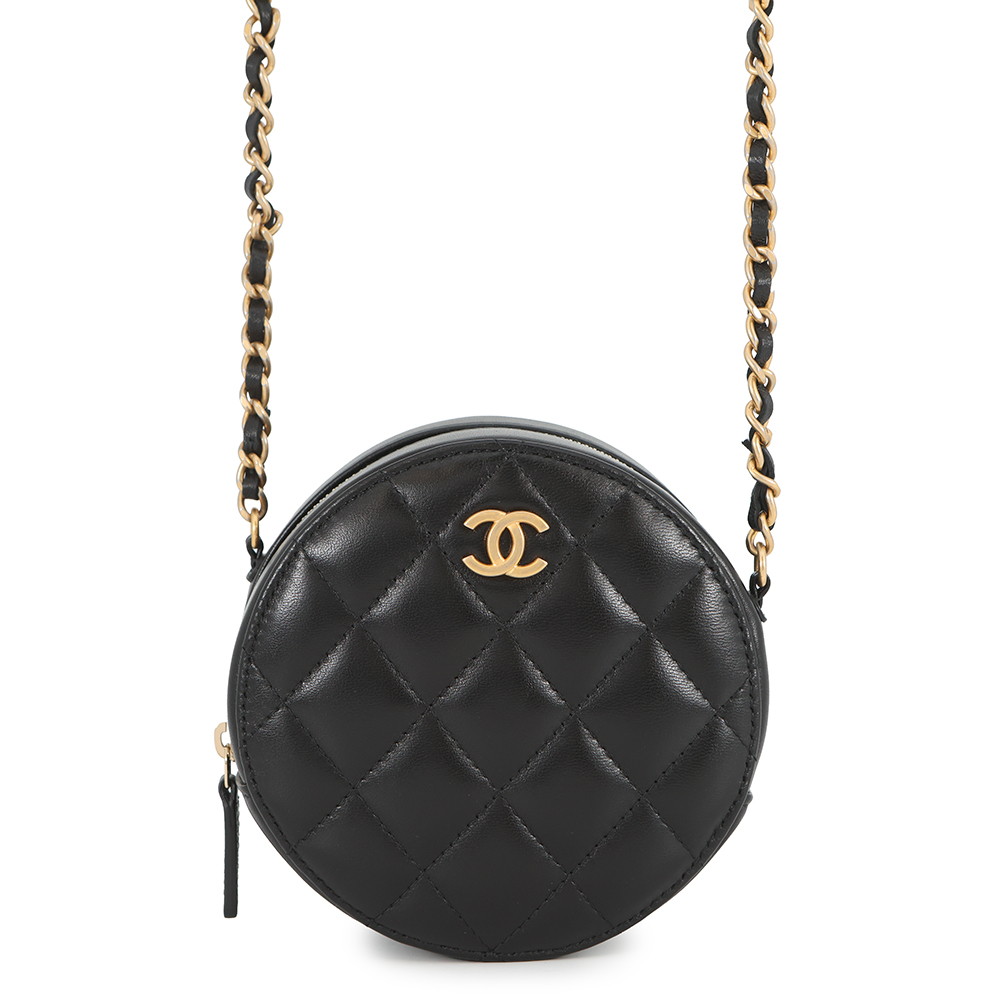 シャネル チェーンショルダーバッグ ミニ マトラッセ ココマーク ラムスキン AP1894 CHANEL 黒