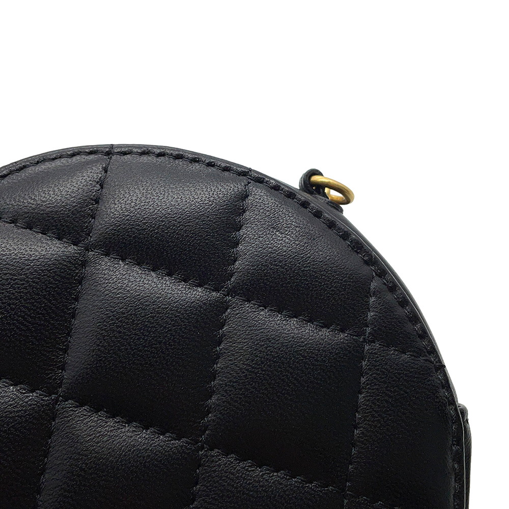シャネル チェーンショルダーバッグ ミニ マトラッセ ココマーク ラムスキン AP1894 CHANEL 黒