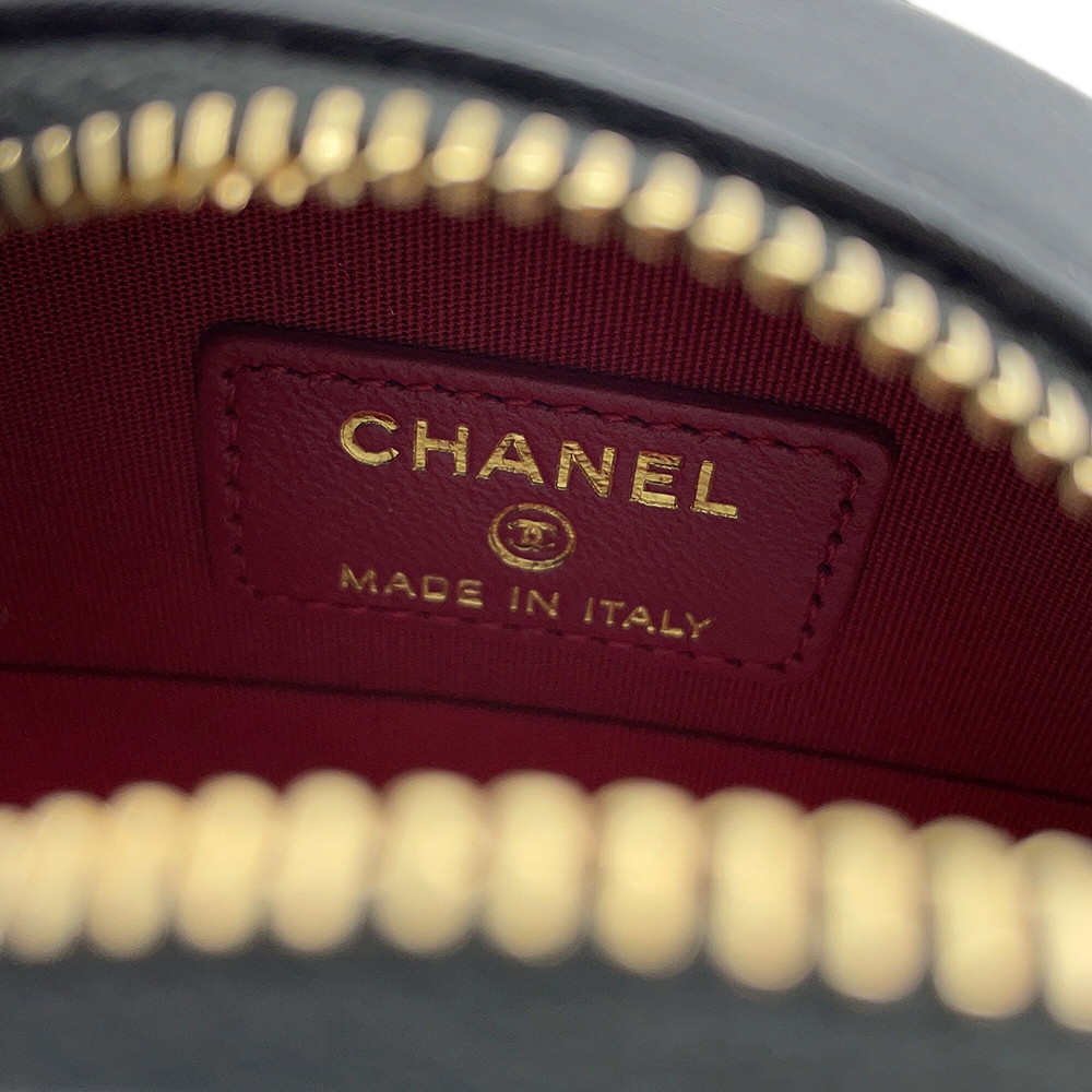 シャネル チェーンショルダーバッグ ミニ マトラッセ ココマーク ラムスキン AP1894 CHANEL 黒
