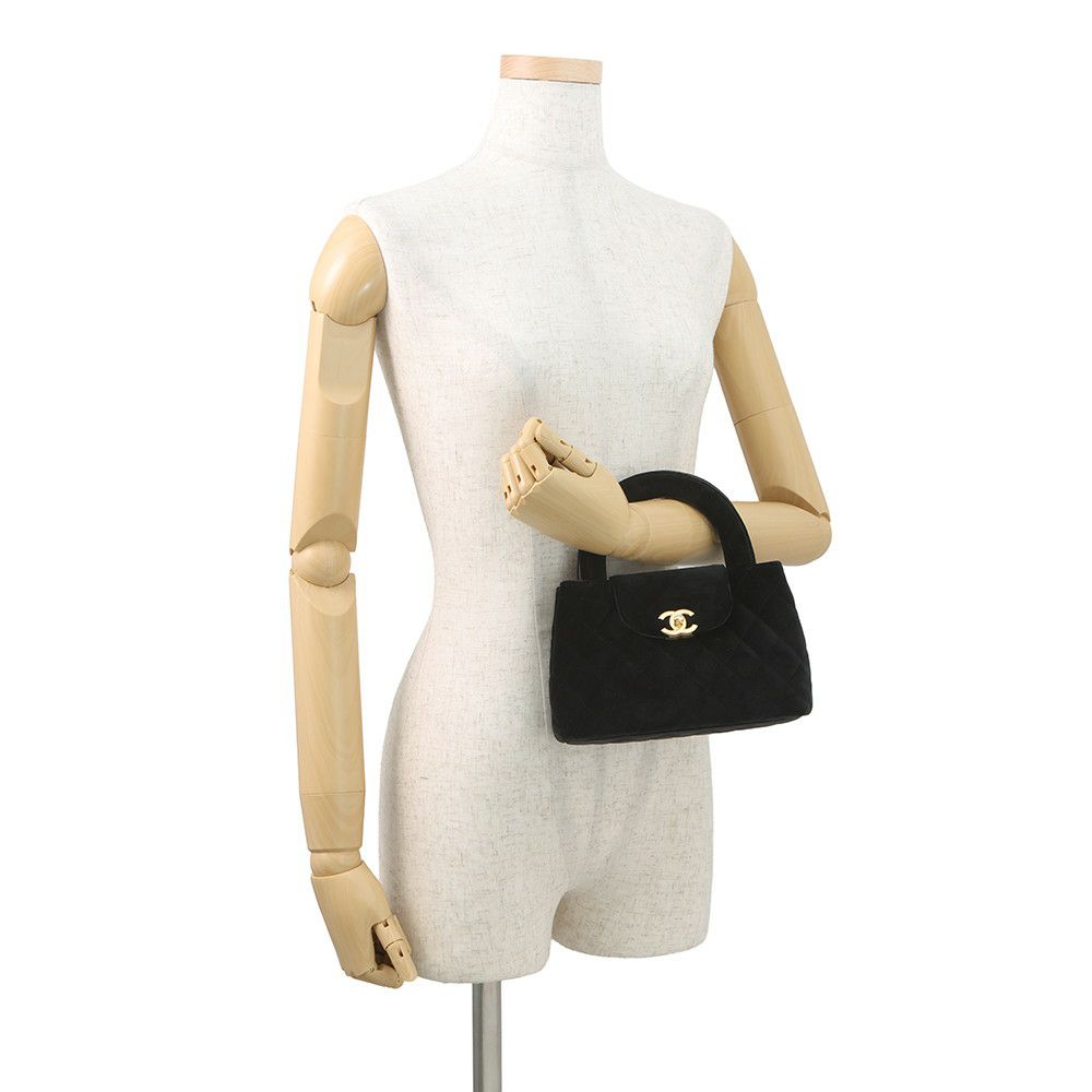 シャネル ハンドバッグ ミニ マトラッセ ココマーク ベロア/レザー AS4416 CHANEL 2wayショルダーバッグ 黒