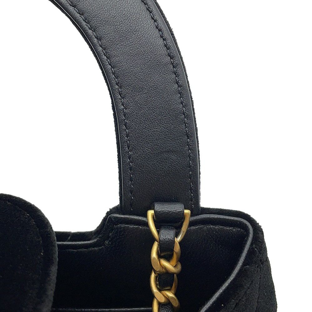 シャネル ハンドバッグ ミニ マトラッセ ココマーク ベロア/レザー AS4416 CHANEL 2wayショルダーバッグ 黒