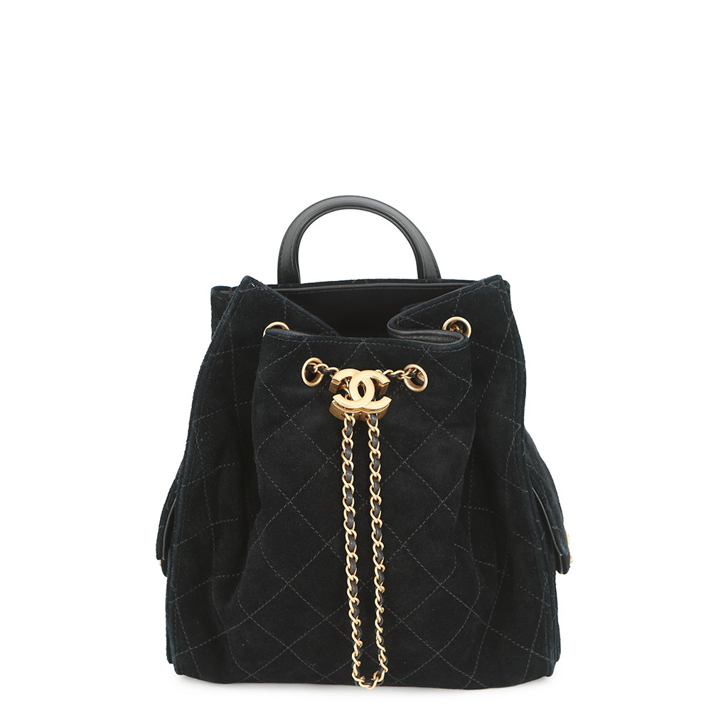 シャネル リュック CHANEL 25 ミディアム バックパック マトラッセ ココマーク スウェード AS5600 2025/26年秋冬 黒