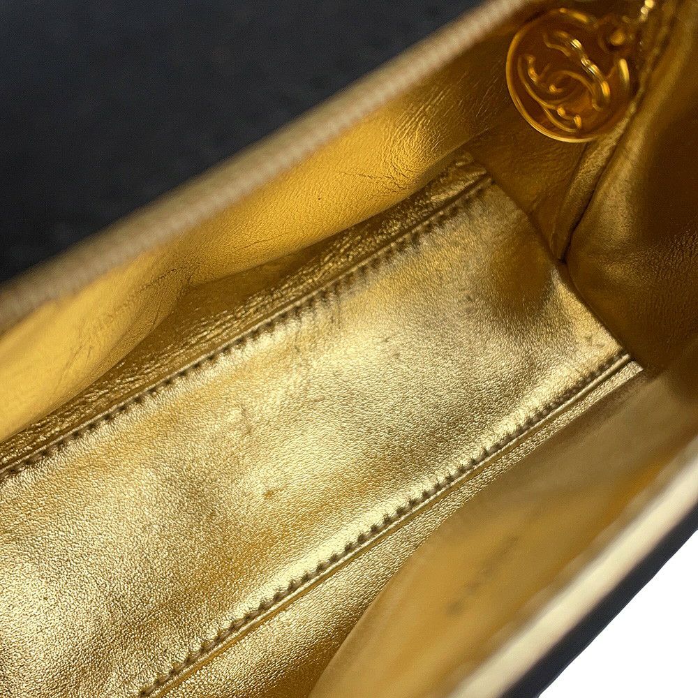 シャネル ハンドバッグ 結びチェーン カメリア サテン CHANEL パーティバッグ 黒