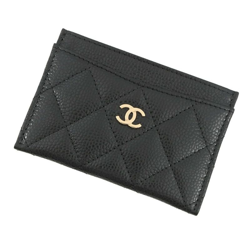 シャネル カードケース クラシック マトラッセ ココマーク キャビアスキン AP0213 CHANEL 定期入れ 名刺入れ パスケース 黒