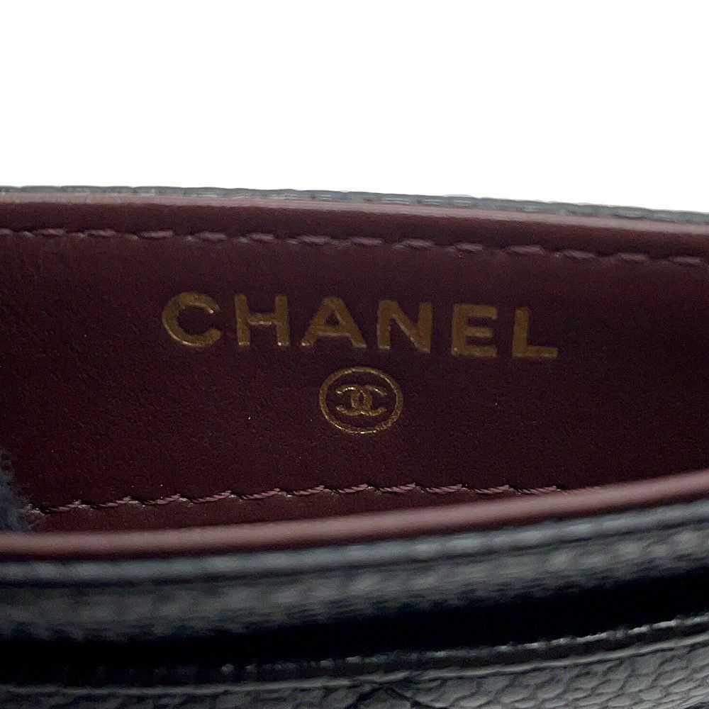 シャネル カードケース クラシック マトラッセ ココマーク キャビアスキン AP0213 CHANEL 定期入れ 名刺入れ パスケース 黒