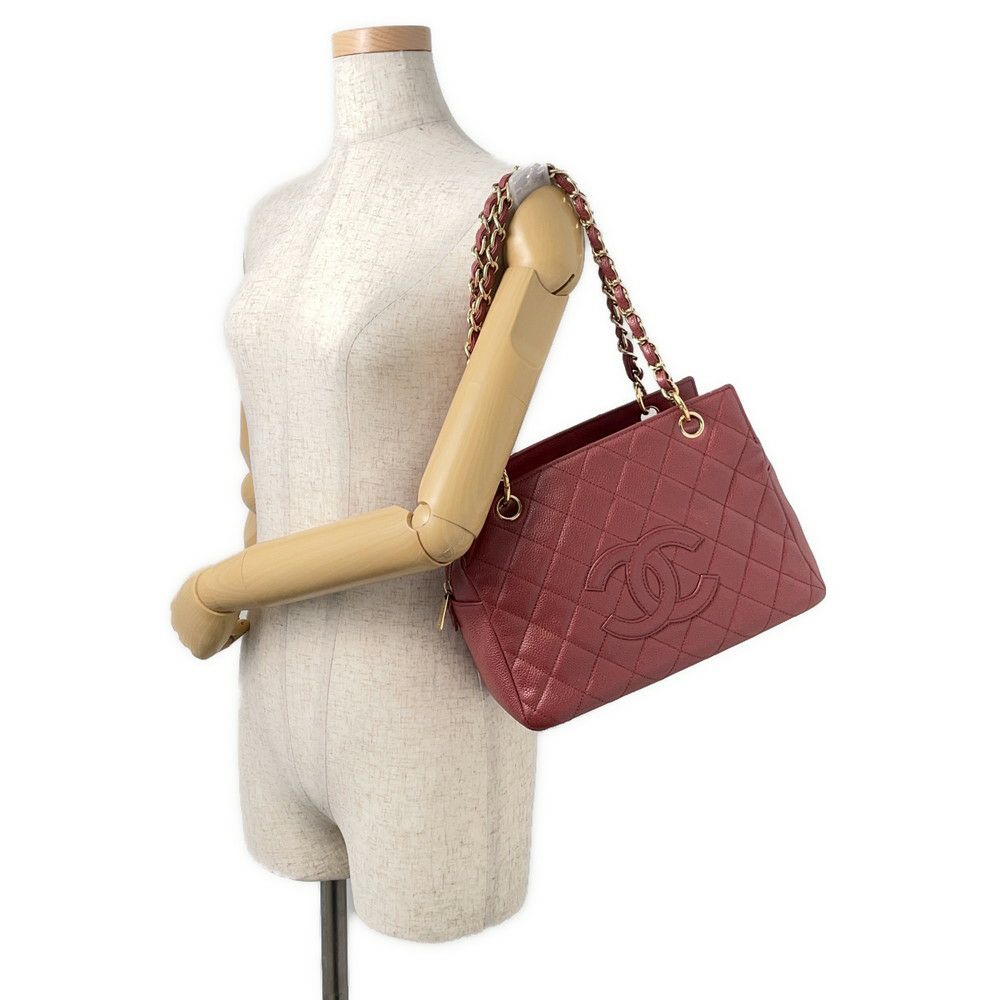 シャネル チェーントートバッグ ココマーク マトラッセ キャビアスキン A15688 CHANEL ショルダーバッグ