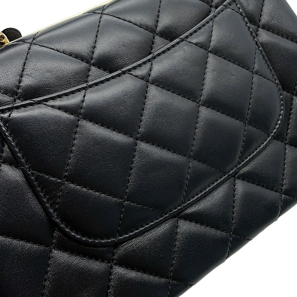 シャネル ハンドバッグ ココマーク マトラッセ トップハンドル ミニ フラップ ラムスキン AS4654 CHANEL 2wayショルダー 黒