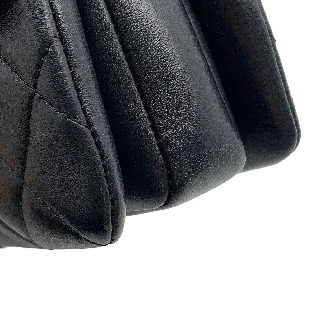 シャネル ハンドバッグ ココマーク マトラッセ トップハンドル ミニ フラップ ラムスキン AS4654 CHANEL 2wayショルダー 黒