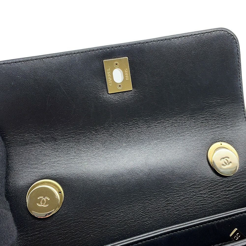 シャネル ハンドバッグ ココマーク マトラッセ トップハンドル ミニ フラップ ラムスキン AS4654 CHANEL 2wayショルダー 黒