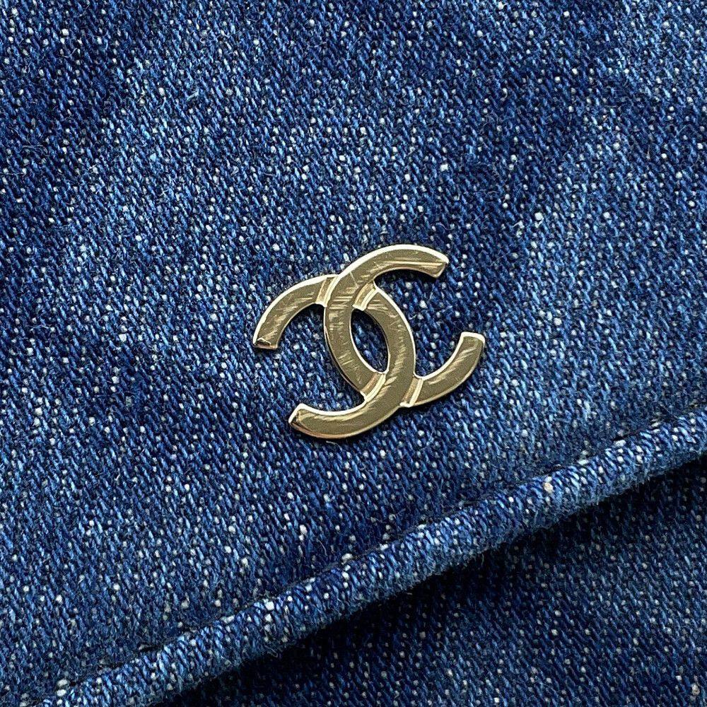 シャネル チェーンウォレット マトラッセ ココマーク デニム/レザー AP0250 CHANEL 財布