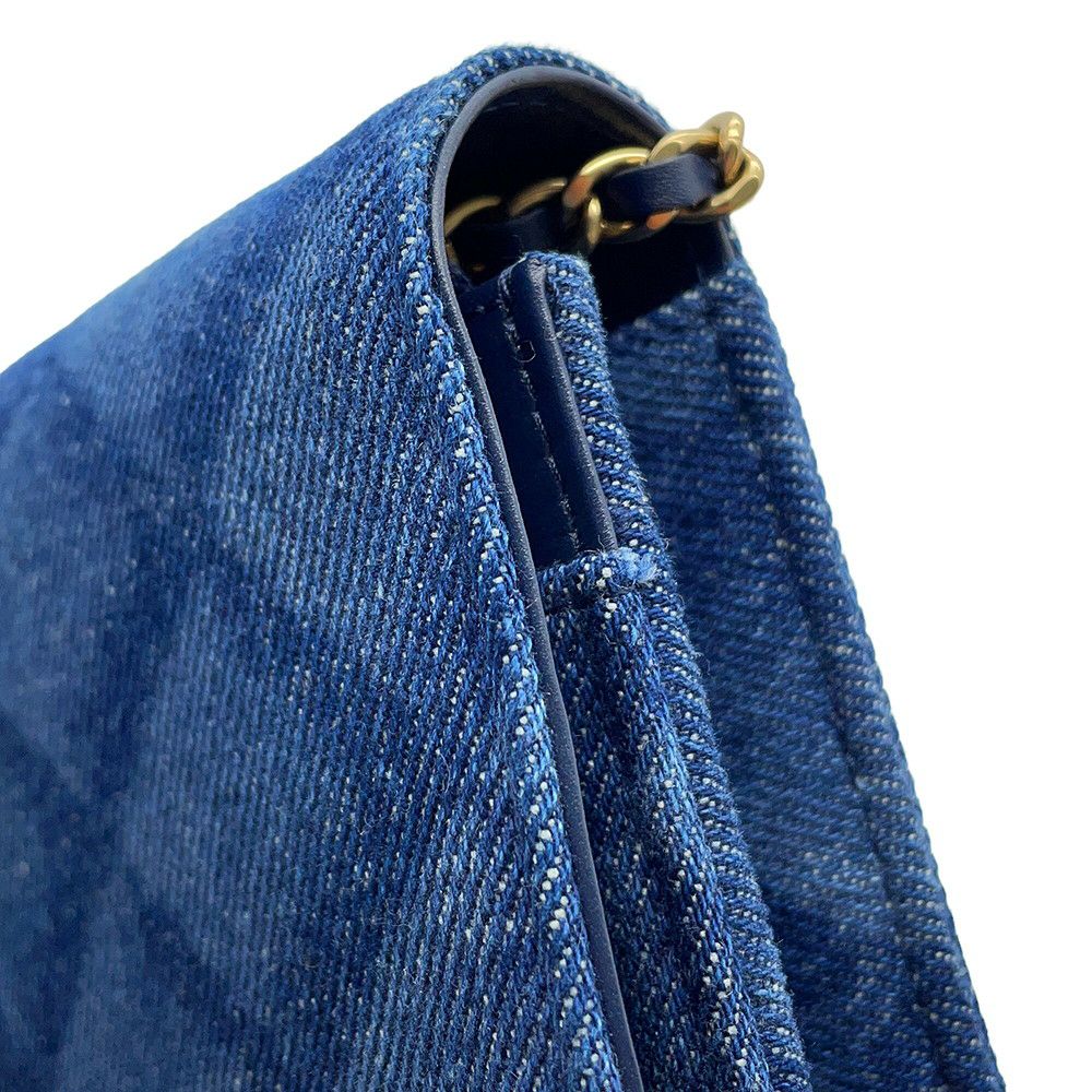 シャネル チェーンウォレット マトラッセ ココマーク デニム/レザー AP0250 CHANEL 財布