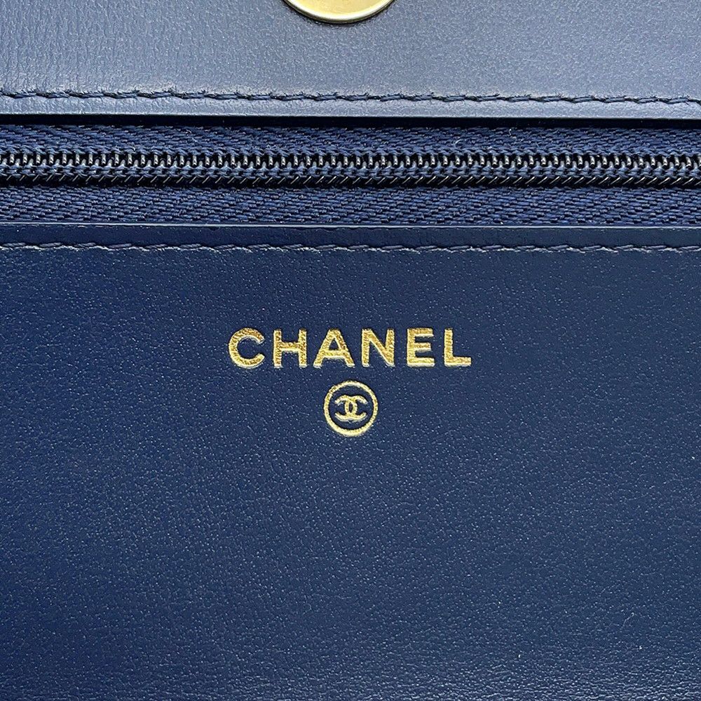 シャネル チェーンウォレット マトラッセ ココマーク デニム/レザー AP0250 CHANEL 財布