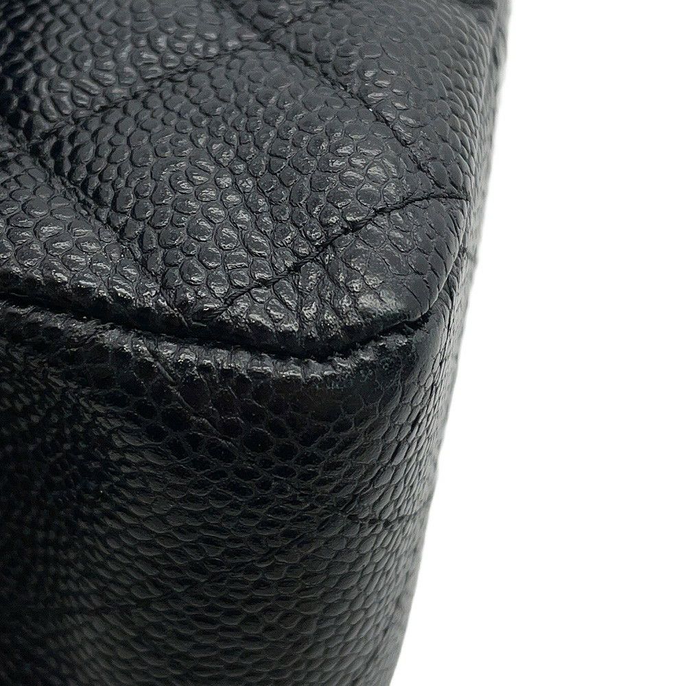 シャネル チェーンショルダーバッグ マトラッセ25 ココマーク ダブルチェーン キャビアスキン A01112 CHANEL 黒