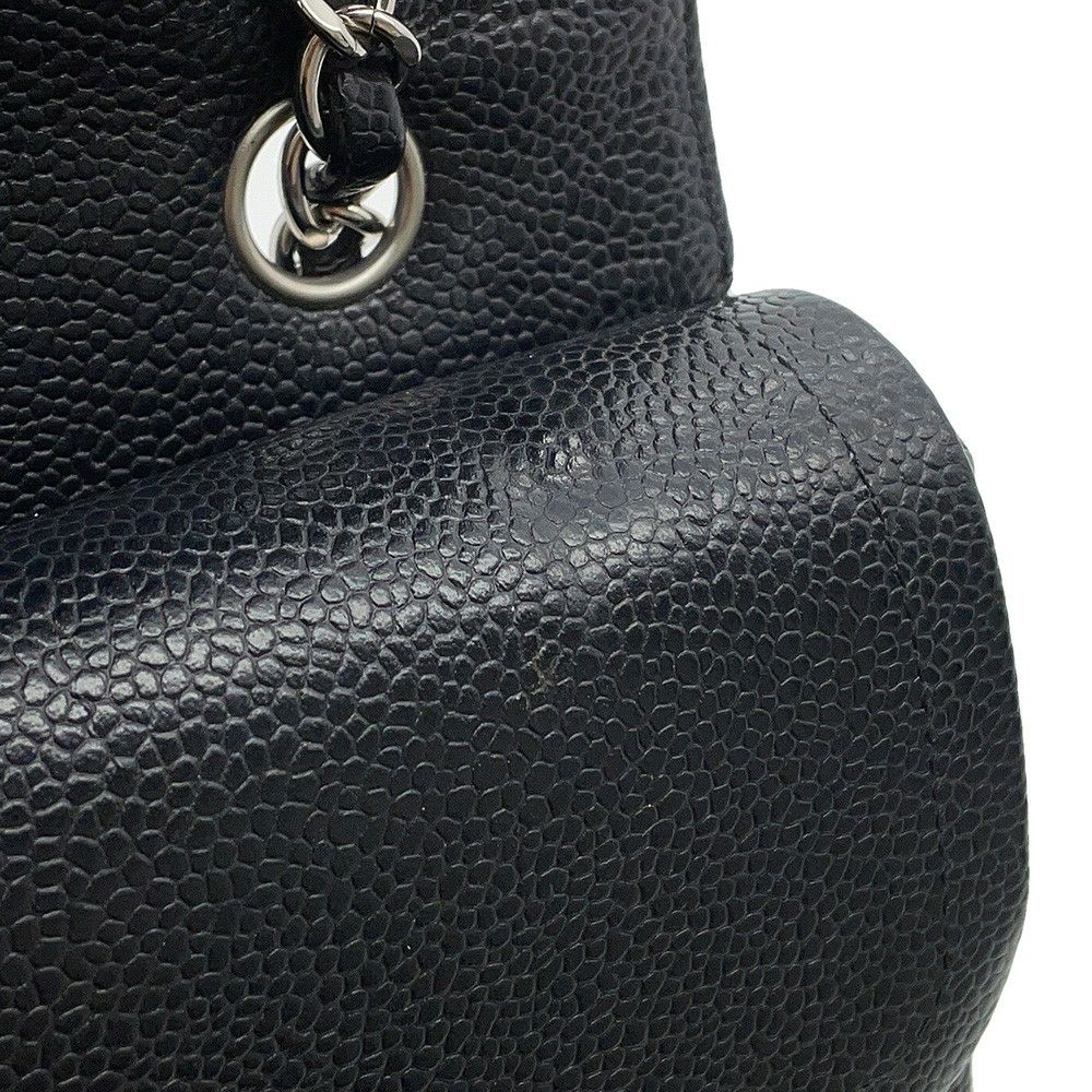 シャネル チェーンショルダーバッグ マトラッセ25 ココマーク ダブルチェーン キャビアスキン A01112 CHANEL 黒