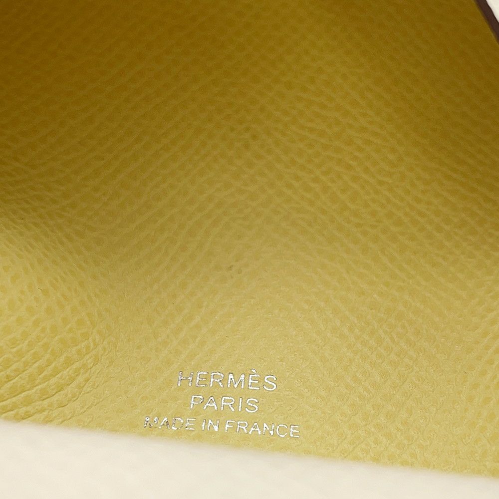 エルメス コインケース カルヴィ デュオ ヴェルソ ナタ/ジョーヌプッサン/シルバー金具 エプソン U刻印
