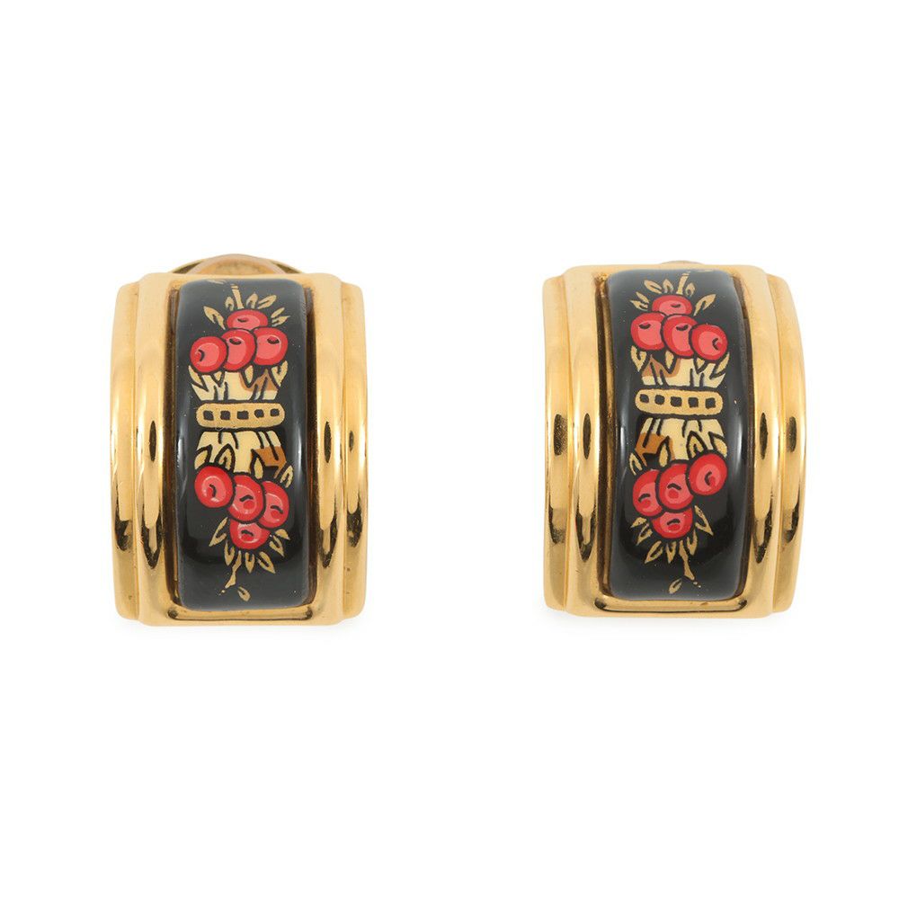 エルメス イヤリング エマイユ 七宝焼き クリップタイプ HERMES アクセサリー