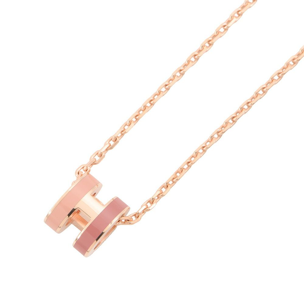 エルメス ネックレス ミニ・ポップアッシュ ロカバール ビューティー/ピンクゴールド金具 HERMES アクセサリー ピンク