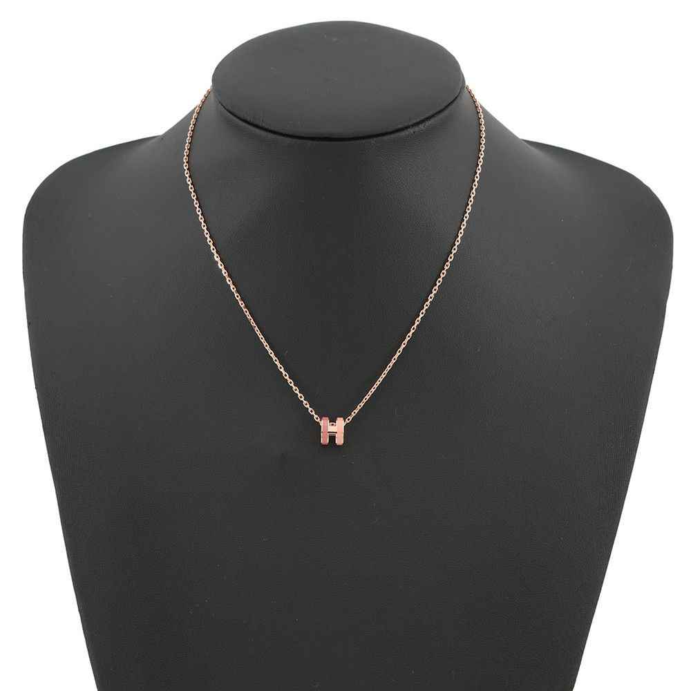 エルメス ネックレス ミニ・ポップアッシュ ロカバール ビューティー/ピンクゴールド金具 HERMES アクセサリー ピンク