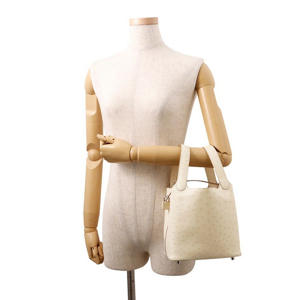 エルメス ハンドバッグ ピコタンロックPM パーシュマン/シルバー金具 オーストリッチ B刻印