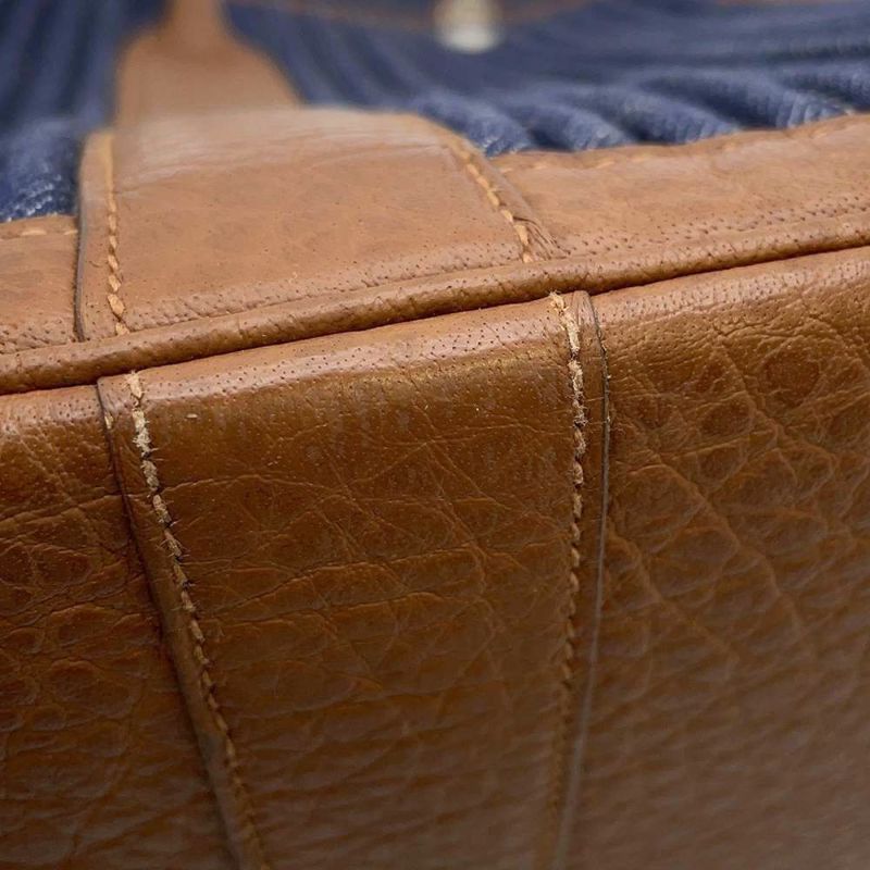 エルメス トートバッグ ガーデンパーティPM ゴールド/ネイビー/シルバー金具 トワルデニム カヌレ □L刻印