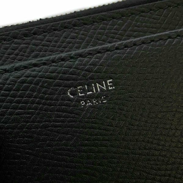 セリーヌ カードケース ジップ付き ロゴ カーフレザー 10F993BEL CELINE 財布 黒