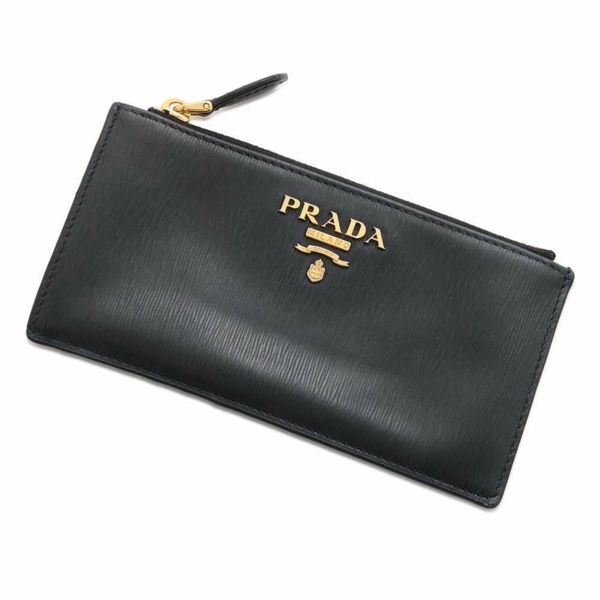 プラダ コインケース ロゴ フラグメントケース レザー 1MC079 PRADA カードケース 財布 黒