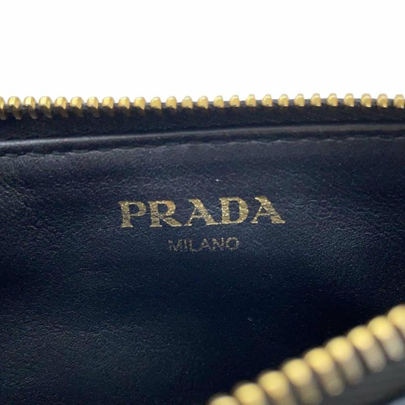 プラダ コインケース ロゴ フラグメントケース レザー 1MC079 PRADA カードケース 財布 黒