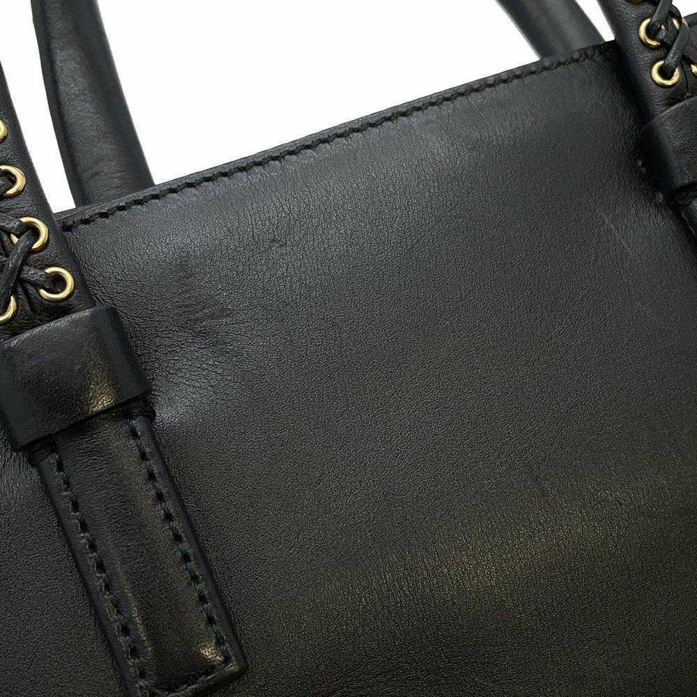 サルバトーレ・フェラガモ ハンドバッグ レザー ハラコ 型押し ガンチーニ Ferragamo 2wayショルダー 黒