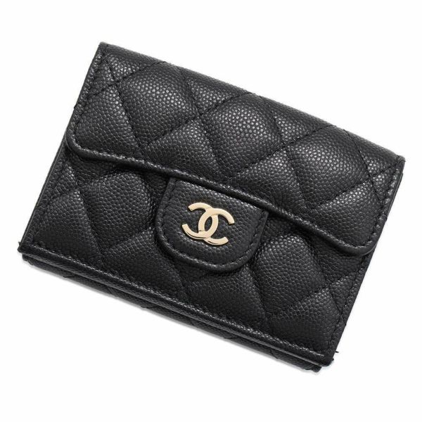 シャネル 三つ折り財布 マトラッセ ココマーク クラシック スモール フラップ ウォレット AP0230 CHANEL 財布 黒